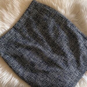 J. Crew Navy and White Tweed Skirt